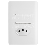 Conjunto Interruptor Duplo Simples + Tomada 10A 4x2 - Novara Branco Total